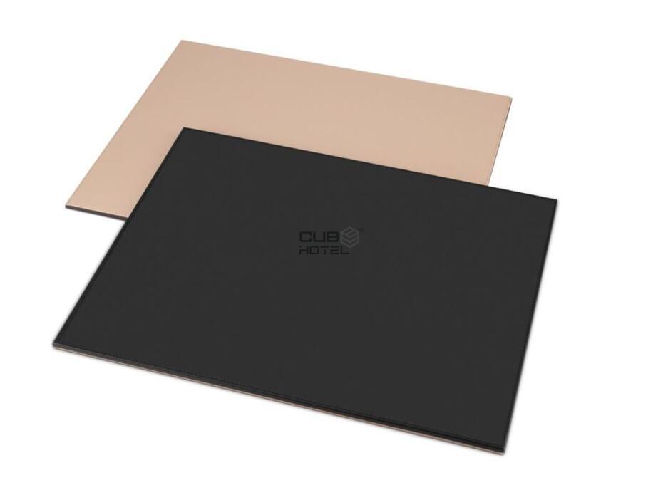SWITCH Bandeja Principal Reversible Piel Sintética Negra y Beige para Cafetera 50 x 40cm